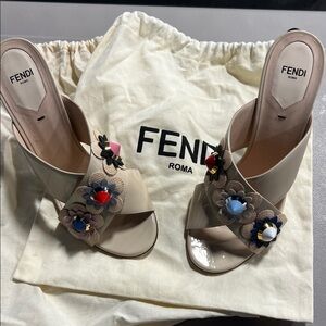 Fendi Multicolor Floral Mules